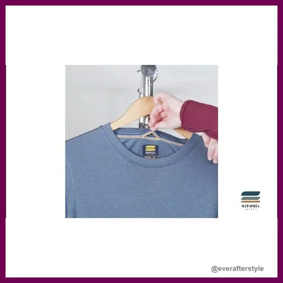 Merino Wool Thermal Base Layer Long Sleeve Crewneck Top Fitted Minimal